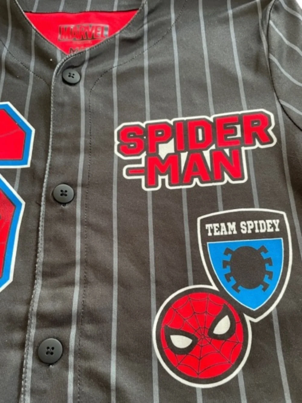 Boys Sz 8 Marvel Spider-Man Baseball-Style Pajama Set